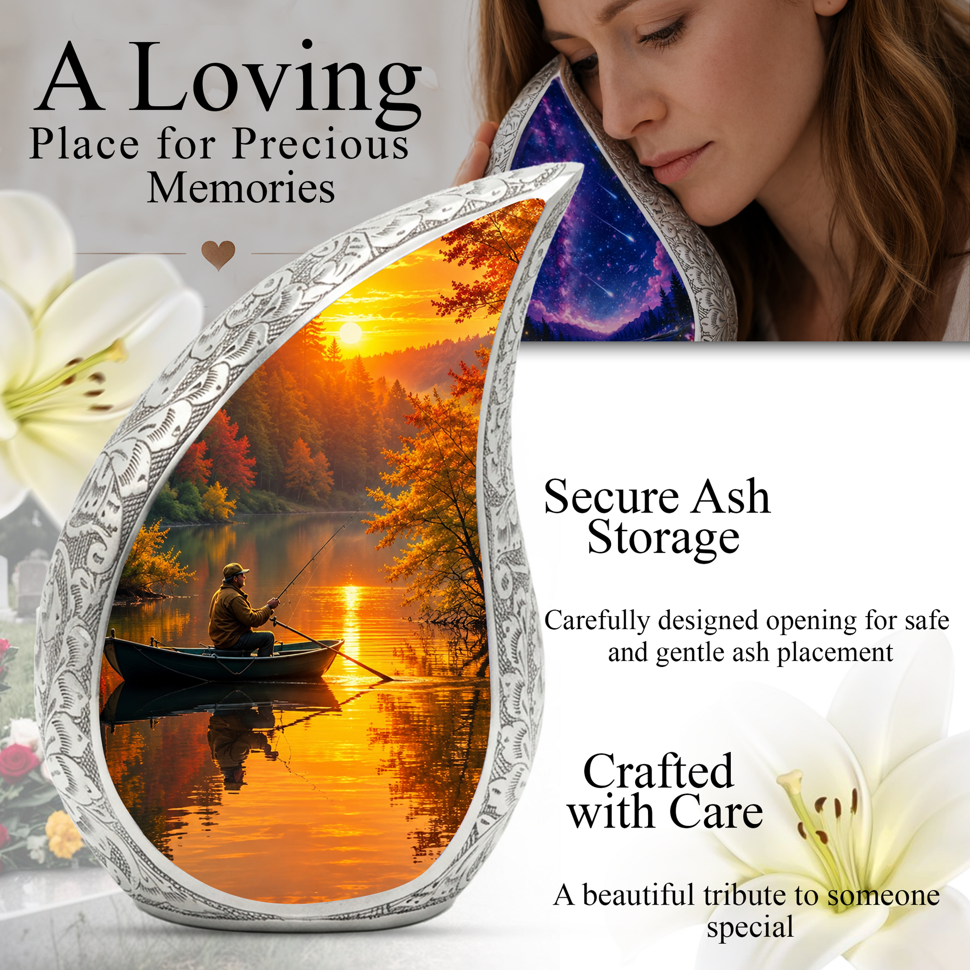 Fishing Urn for Human Ashes | Adult Cremation Urn for Dad, Mom & Loved Ones