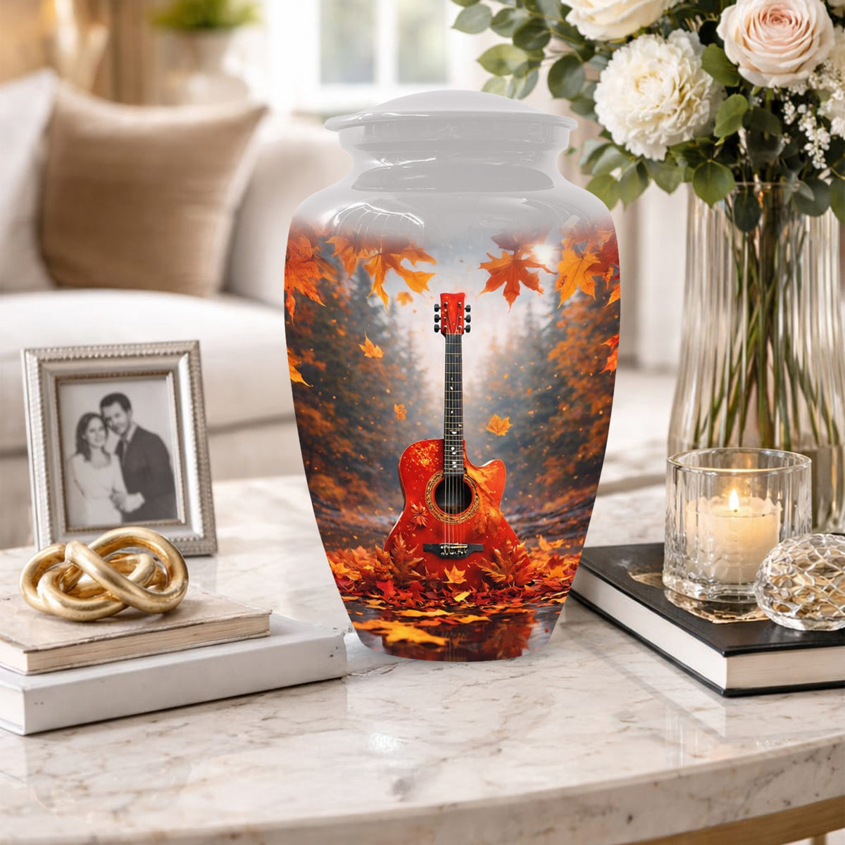 Guitar Memorial Urn for Mom - Music Keepsake Cremation Urns for Ashes