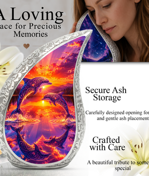 Dolphin Memorial Urn for Mom – Personalized Funeral Urn for Human Ashes | Beautiful Cremation Urns for Women
