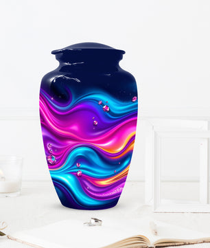 Abstract Wave Urn for Dad – Custom Keepsake Cremation Urn for Ashes