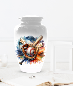 Personalized Baseball Urn for Ashes, Baseball Memorial Urn