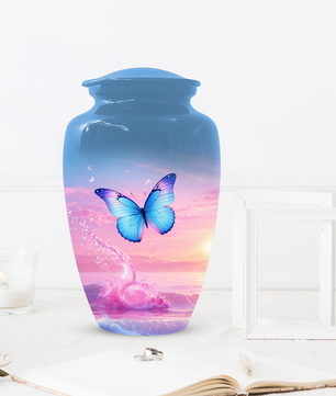 Butterfly Cremation Urn for Ashes | Blue Butterfly Memorial Urn for Mom