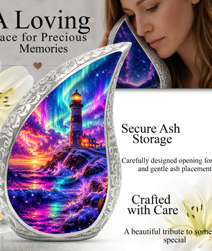 Ocean Wave Cremation Urn for Adult Ashes | Beautiful Ocean Theme Urn for Mom, Women & Human Ashes