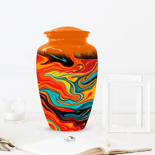 Abstract Art Cremation Urn for Ashes – Custom Colorful Memorial Urns for Men & Women