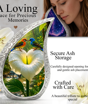 Bird Love Adult Urn for Human Ashes – Elegant Adult Cremation Urn