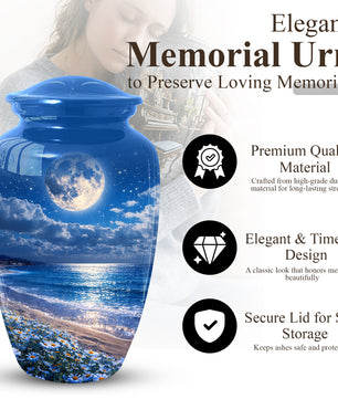 Moonlit Ocean Urn for Mom - Adult Female Cremation Large Urn for Ashes