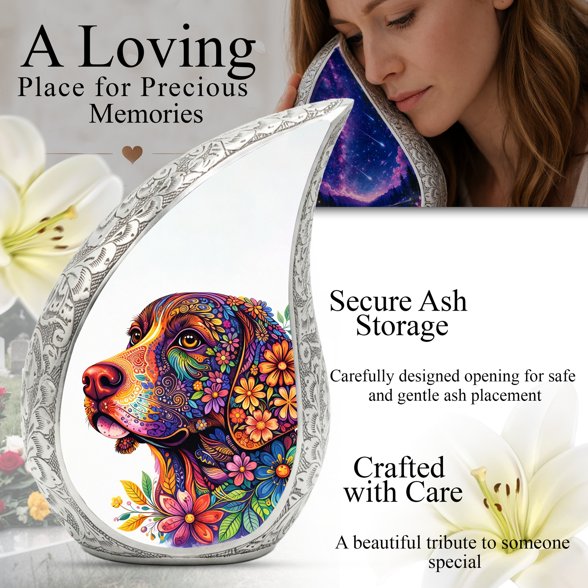 Beautiful Personalized Dog Urn for Ashes
