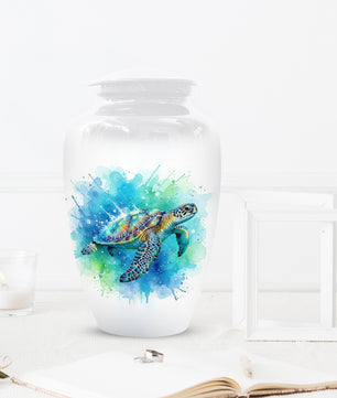 Turtle Urn for Human Ashes | Peaceful Turtle Adult Cremation Urn & Nature Memorial