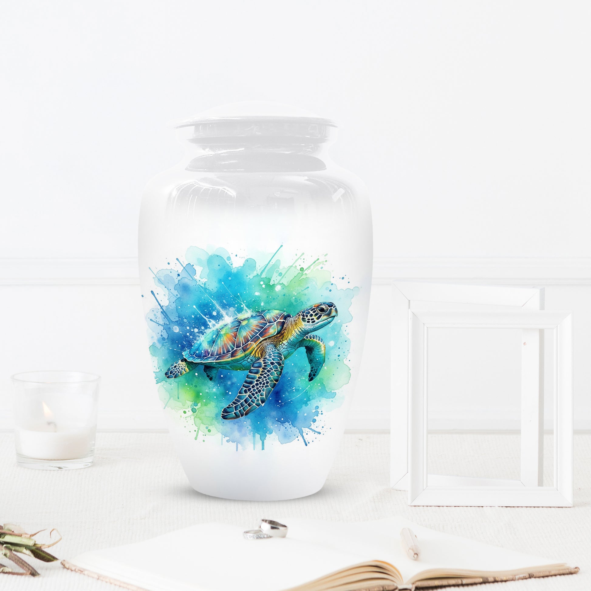 Turtle Urn for Human Ashes | Peaceful Turtle Adult Cremation Urn & Nature Memorial