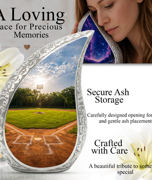 Baseball Field Urn for Dad, Adult Cremation Urn for Human Ashes