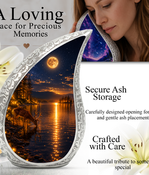 Moonlit Deer Urn for Mom- Deer Cremation Urn for Women| Keepsake Urn For Ashes