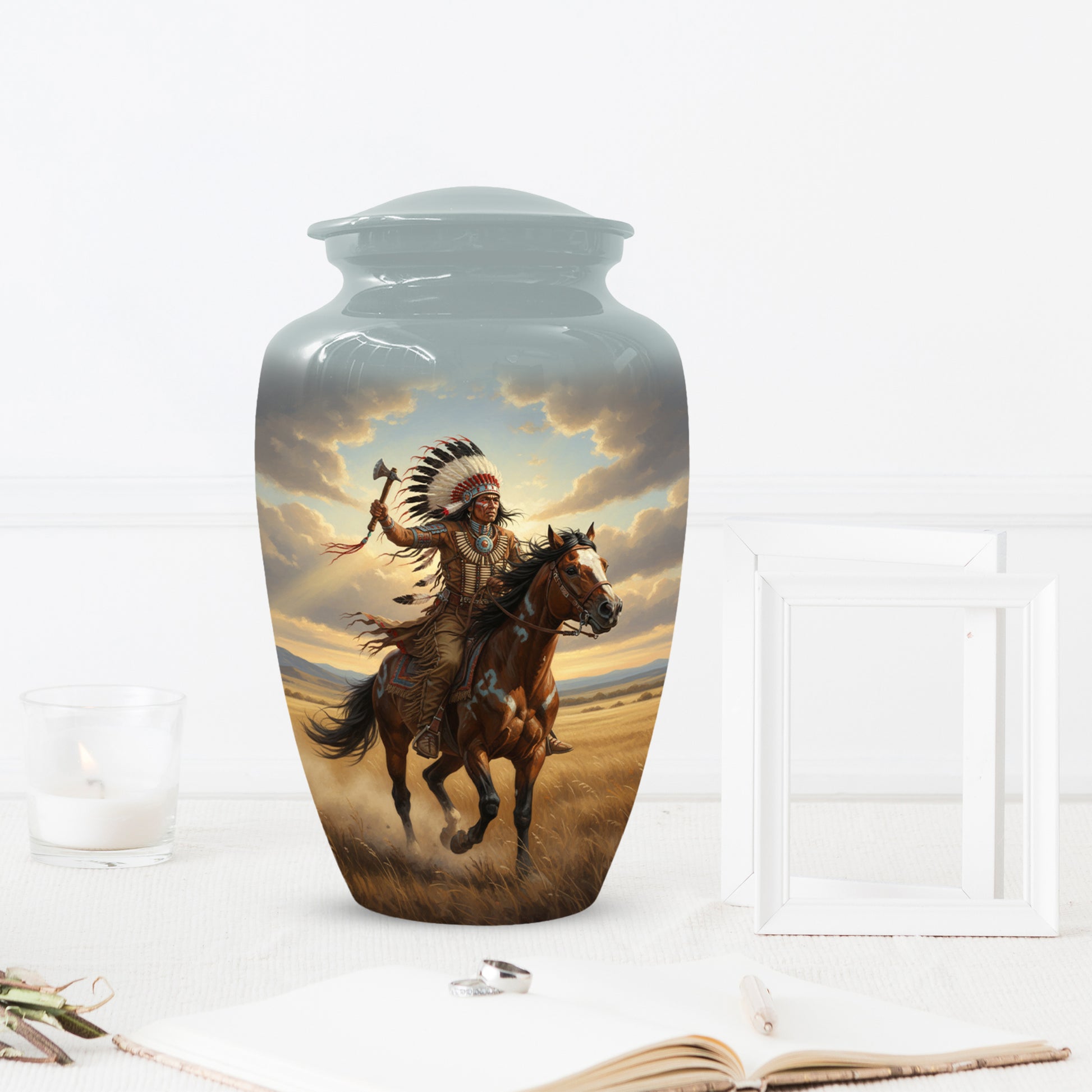 Warrior Horse Urn for Mom & Women | Unique Adult Female Cremation Urn for Human Ashes
