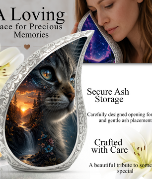 Cat Urn for Ashes | Personalized Cat Cremation Urn for Beloved Pet Memorial