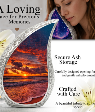 Ocean Sunset Adult Urn for Human Ashes – Premium Ocean Sunset Cremation Urn