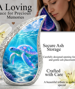 Sea Turtle Urn for Human Ashes – Ocean Theme Adult Cremation Urn