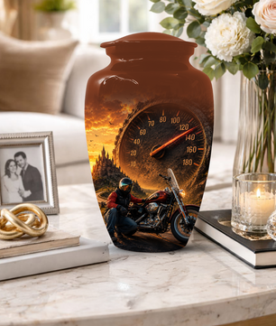 Motorcycle Urn for Ashes - Motorcycle Memorial  Keepsake for Dad
