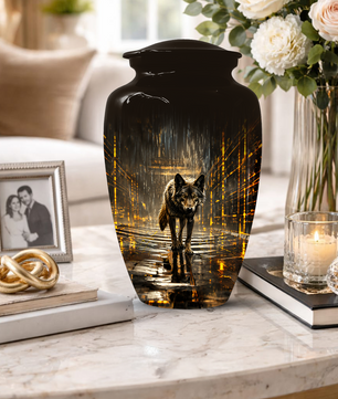 Wolf Animal Urn For Human Ashes Male | Small Keepsake & Large Cremation Urns For Men