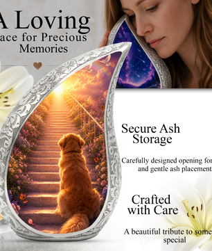 Dog Heaven Urn for Human Ashes | Adult Cremation Urn | Personalized Dog Memorial Urn