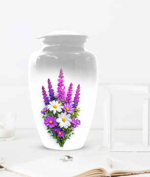 Wildflower Urn for Ashes, Custom Floral Cremation Urn for Mom