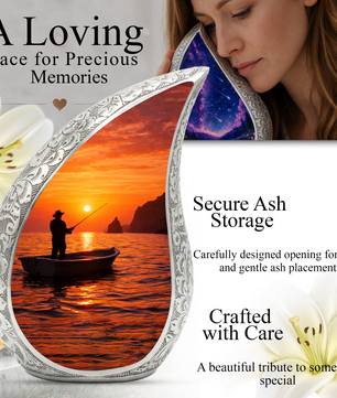 Gone Fishing Urn, Personalized Urn for Dad, Fishing Urns for Human Ashes