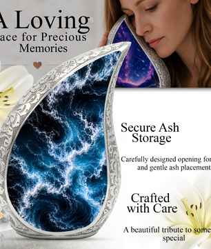 Beach Urn for Ashes, Ocean Wave Cremation Urn,Beautiful Ocean Keepsake Urn