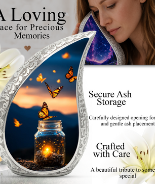 Butterfly Memorial Urn for Ashes, Adult Cremation Urn for Mom