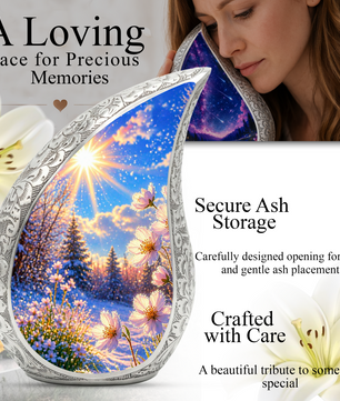 Wildflower Memorial Urn for Mom – Personalized Cremation Urn for Human Ashes | Beautiful Urns for Women