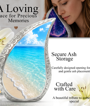 Ocean Beach Cremation Urn – Elegant Memorial Urn for Mom, Dad, Women & Men