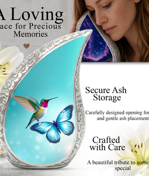 Butterfly Urn for Mom | Hummingbird Memorial Urn | Butterfly Urns for Human Ashes