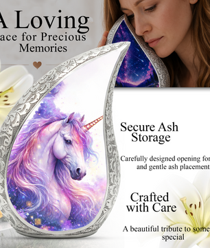 Unicorn Memorial Urn for Child | Personalized Baby Memorial Urn