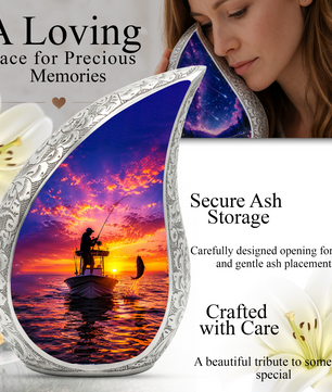 Gone Fishing Urn for Dad, Fishing Cremation Urn for Ashes ,Memorial Urn For Keepsake