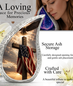 Cross Urn for Human Ashes | Christian Adult Cremation Urn for Men & Women