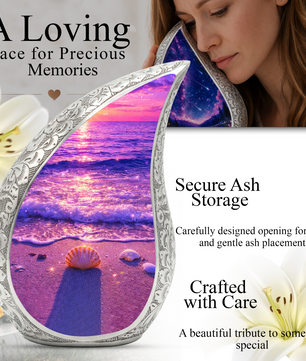 Tilt Pink Beach Ocean Cremation Urn for Adult Ashes
