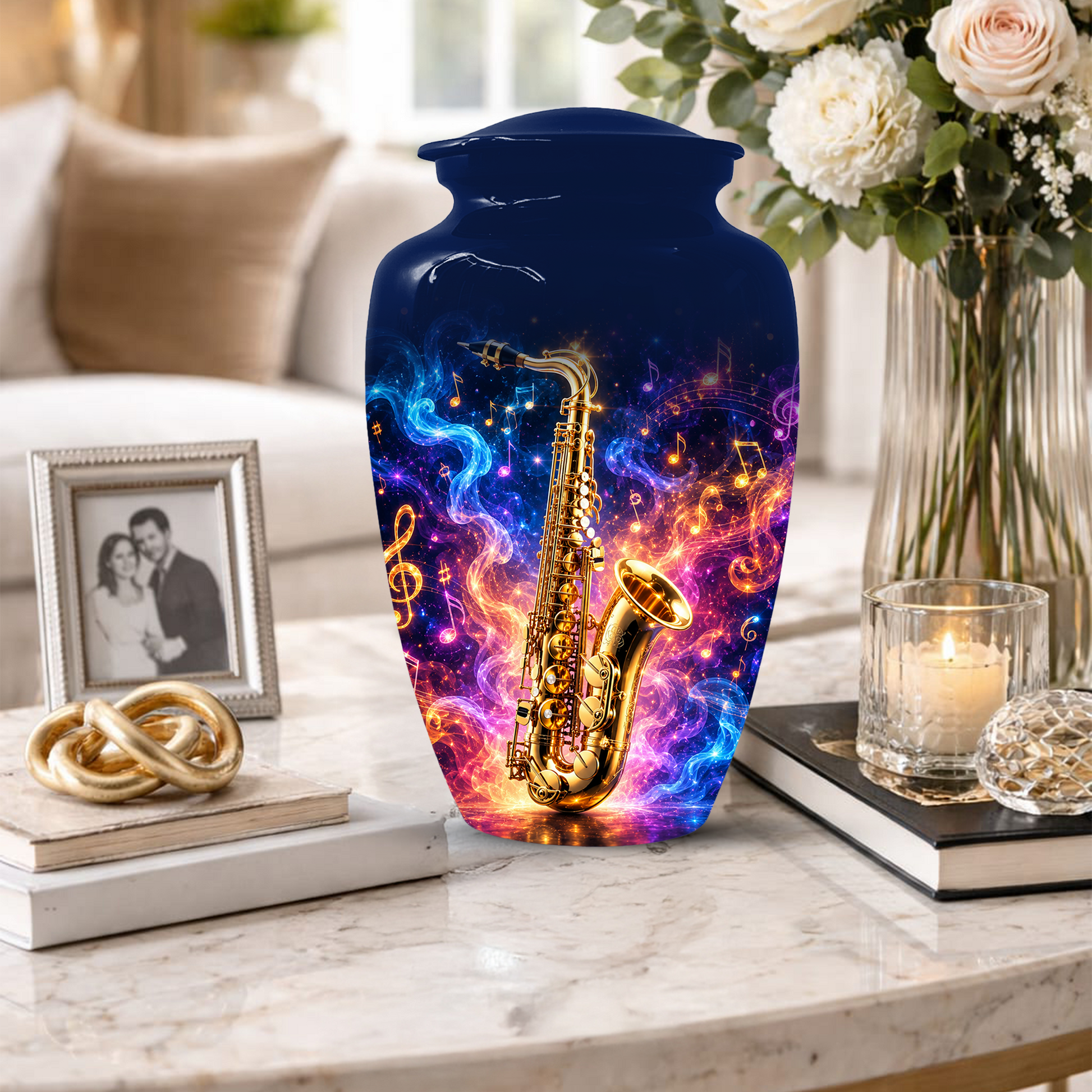 Saxophone Urn for Ashes -  Personalized Music Memorial Urns for Adults