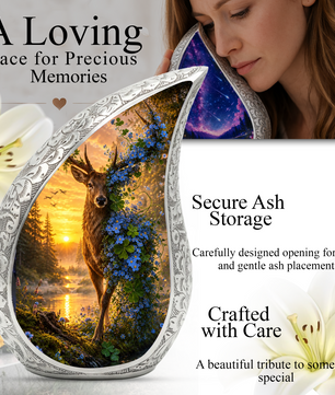 Deer Urn for Adult Ashes | Nature Adult Cremation Urn for Human Ashes Memorial