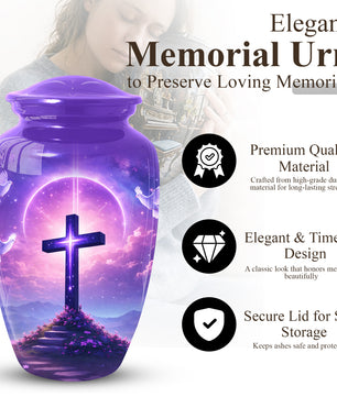 Cross Christian Memorial Urn - Keepsake Cremation Large  Urn