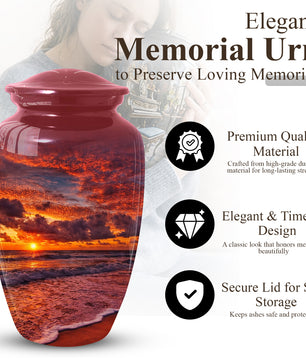 Product Title  Sunset Beach Urn for Mom | Adult Cremation Large  Urn for Ashes | Memorial Urn for Women