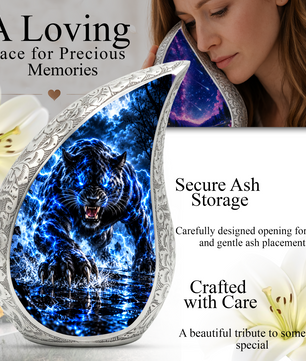 Black Panther Cremation Urn for Ashes, Panther Memorial Urn, Wildlife Adult Urn, Big Cat Cremation