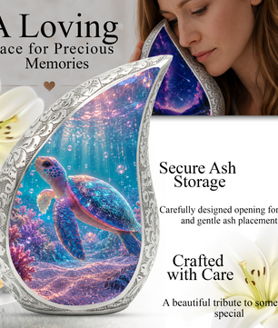 Sea Turtle Urn for Ashes,Coastal Memorial Keepsake
