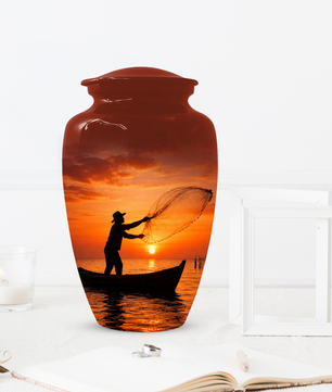 Fishing Urn for Ashes, Gone Fishing Memorial Urn