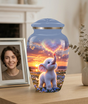 Elephant Cremation Urn for Ashes | Personalized Elephant Memorial Urn | Cute Elephant Urn