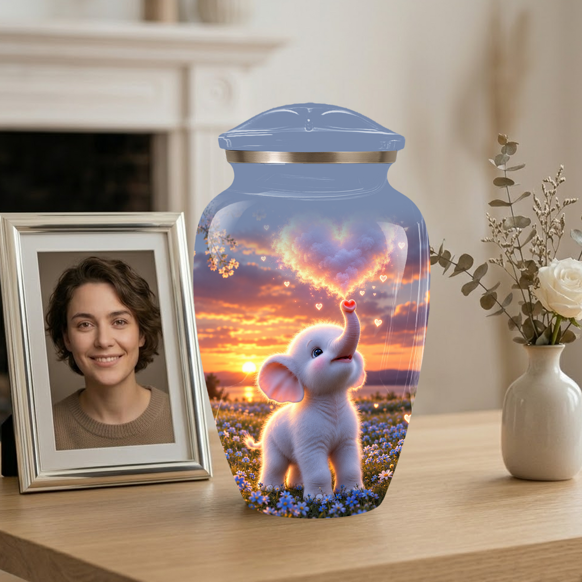 Elephant Cremation Urn for Ashes | Personalized Elephant Memorial Urn | Cute Elephant Urn