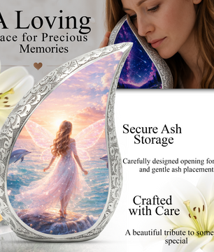 Guardian Angel Urn for Mom - Mermaid Cremation Urn For Adult Female