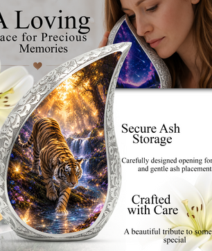 Tiger Adult Urn for Ashes | Premium Adult Cremation Urn for Human Ashes Memorial