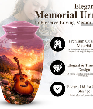 Guitar Urn for Mom - Music Memorial Large Urn for Women| Keepsake Urn For Ashes