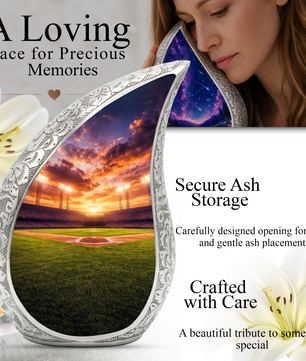 Baseball Stadium Adult Urn for Human Ashes – Premium Baseball Ground Cremation Urn