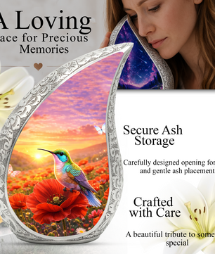 Hummingbird Memorial Urn for Mom | Urn for Human Ashes | Keepsake Urn for Mom