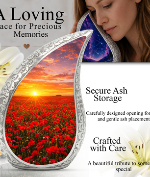 Flower Urn for Mom – Premium Floral Cremation Urn for Human Ashes |