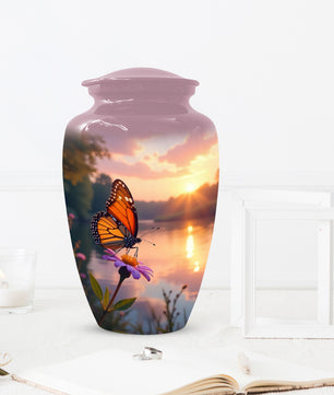 Butterfly Sunshine Urn for Human Ashes | Butterfly Sunrise Cremation Urn