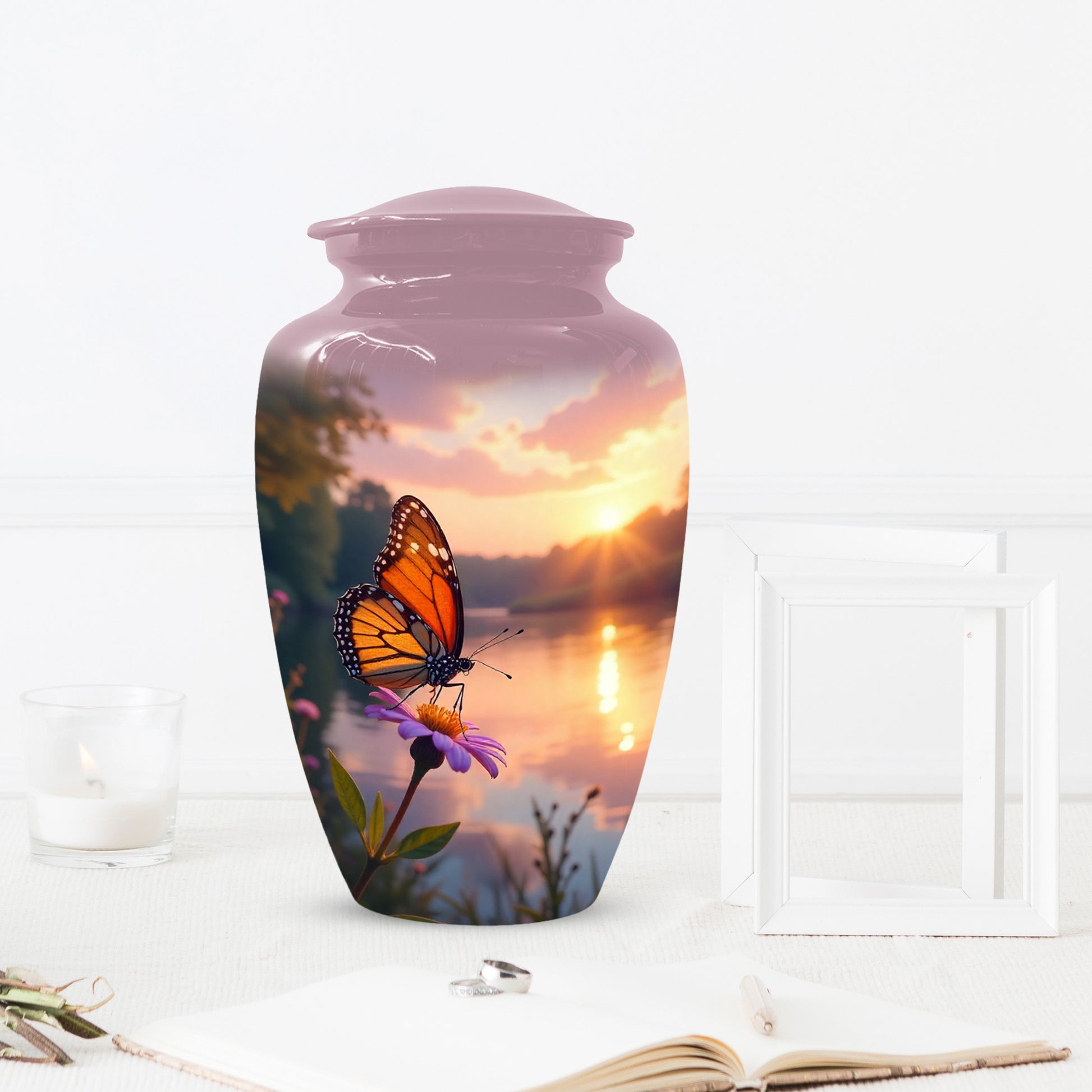 Butterfly Sunshine Urn for Human Ashes | Butterfly Sunrise Cremation Urn